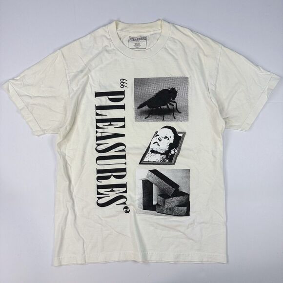 Pleasures Life Or Death Horror Grunge Streetwear Skate T-Shirt White Mens Size L - Picture 1 of 7